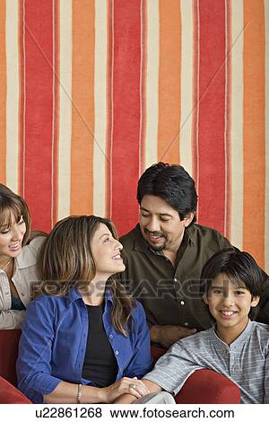 Portrait of smiling family View Large Photo Image Stock Photo - Portrait of smiling family. Fotosearch