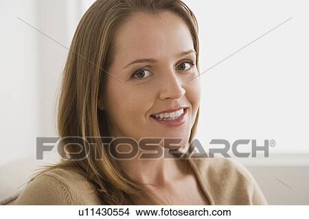 Portrait of smiling woman View Large Photo Image Picture - Portrait of smiling woman. Fotosearch