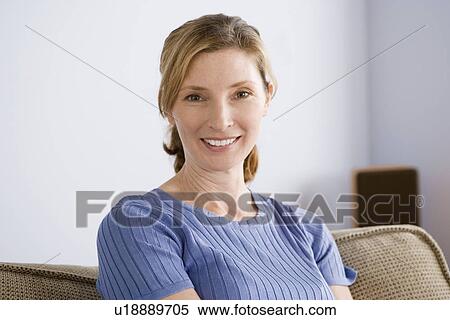 Portrait of smiling woman View Large Photo Image Stock Photography - Portrait of smiling woman. Fotosearch