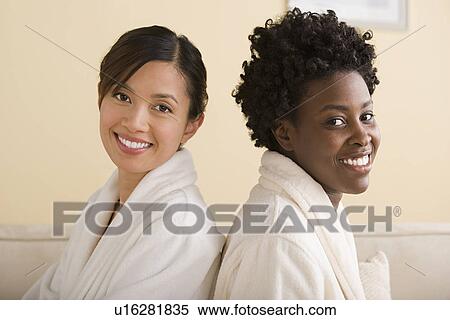 Portrait of two women in spa View Large Photo Image Stock Photography - Portrait of two women in spa. Fotosearch
