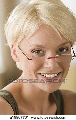 Portrait of woman smiling View Large Photo Image Stock Image - Portrait of woman smiling. Fotosearch