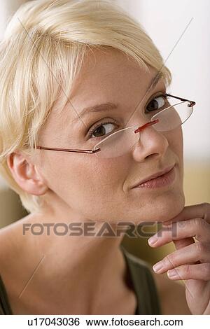 Portrait of woman smiling View Large Photo Image Stock Photograph - Portrait of woman smiling. Fotosearch