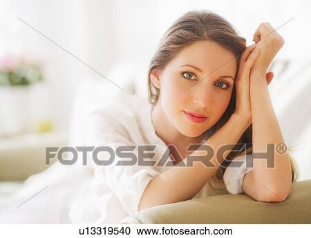 Portrait of young woman View Large Photo Image Stock Image - Portrait of young woman . Fotosearch