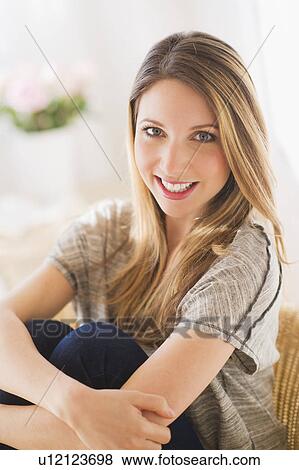 Portrait of young woman View Large Photo Image Stock Photo - Portrait of young woman. Fotosearch