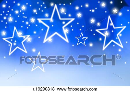 Stock Photo - Stars on blue background, studio shot. Fotosearch