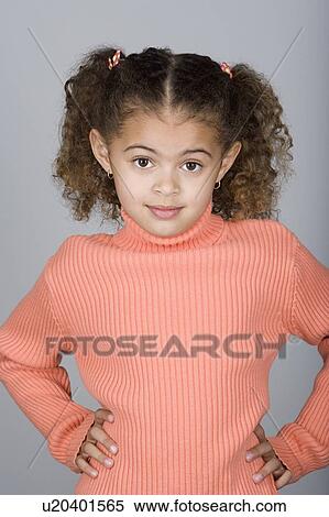 Studio portrait of confident pre-teen girl (10-11) View Large Photo Image Stock Photography - Studio portrait of confident pre-teen girl (10-11). Fotosearch