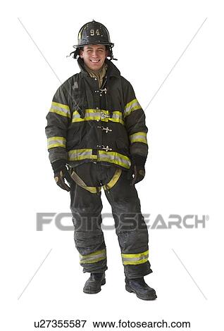 Studio portrait of firefighter View Large Photo Image Stock Photo - Studio portrait of firefighter. Fotosearch
