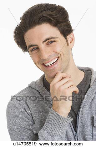 Studio portrait of man smiling View Large Photo Image Stock Photo - Studio portrait of man smiling. Fotosearch