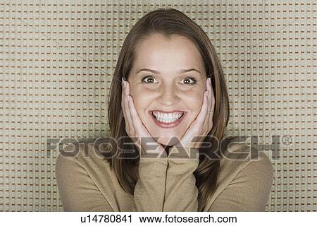 Studio portrait of mature woman laughing View Large Photo Image Stock Image - Studio portrait of mature woman laughing. Fotosearch