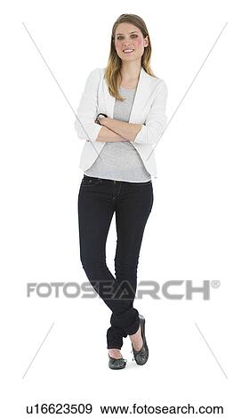 Studio portrait of young woman View Large Photo Image Stock Photo - Studio portrait of young woman. Fotosearch