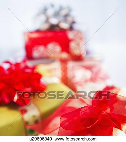 Studio Shot christmas gifts View Large Photo Image Stock Image - Studio Shot christmas gifts. Fotosearch
