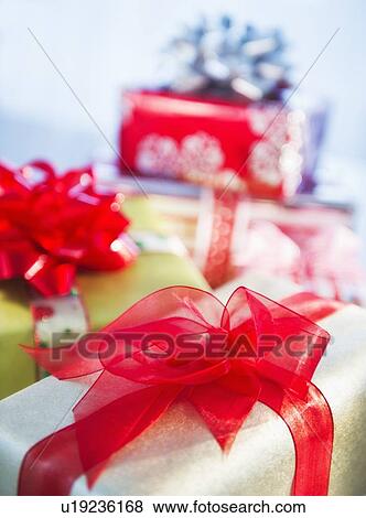 Studio Shot christmas gifts View Large Photo Image Stock Photo - Studio Shot christmas gifts. Fotosearch