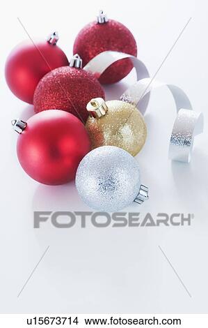 Picture - Studio shot of Christmas ornaments. Fotosearch