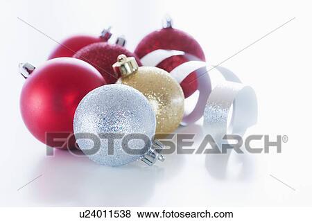 Stock Photo - Studio shot of Christmas ornaments. Fotosearch