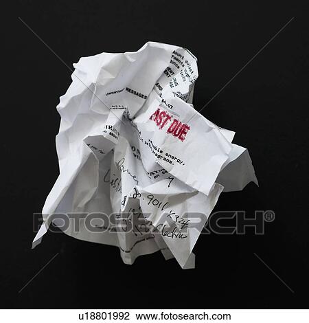 Stock Image - Studio shot of crumpled document. Fotosearch