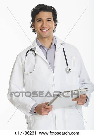 Stock Image - Studio shot of male doctor. Fotosearch