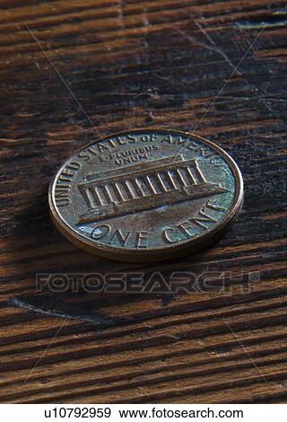 Studio shot of old one cent coin View Large Photo Image Stock Photo - Studio shot of old one cent coin. Fotosearch