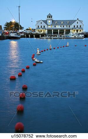 Stock Image - USA, Illinois, Chicago, Police station on Lake Michigan. Fotosearch