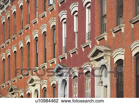 USA, New York, New York City, Brooklyn, Close up of apartment building View Large Photo Image Stock Image - USA, New York, New York City, Brooklyn, Close up of apartment building. Fotosearch