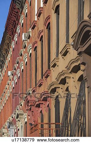 Stock Photo - USA, New York, New York City, Brooklyn, Close up of apartment building. Fotosearch
