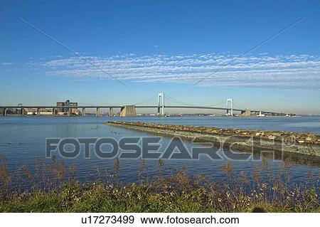 Stock Photo - USA, New York, New York City, Suspension bridge on Long Island. Fotosearch
