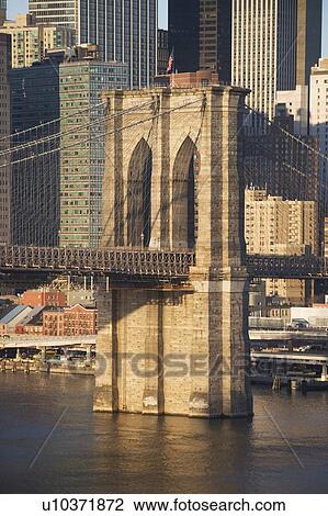 USA, New York state, New York city, part of Brooklyn Bridge with skyscrapers View Large Photo Image Stock Image - USA, New York state, New York city, part of Brooklyn Bridge with skyscrapers. Fotosearch