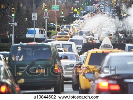Stock Image - USA, New York state, New York city, traffic jam. Fotosearch
