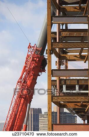 Stock Image - USA, New York state, New York city, part of construction frame. Fotosearch