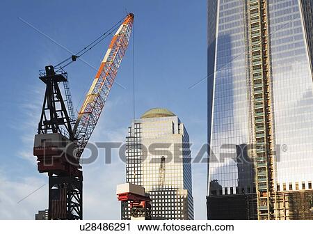 Stock Image - Usa, New York State, New York City, view of skyscraper construction. Fotosearch