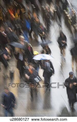 Stock Photo - USA, New York state, New York city, pedestrians walking. Fotosearch