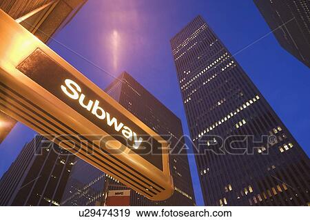 Stock Photo - USA, New York State, New York City, subway station at 6th avenue. Fotosearch