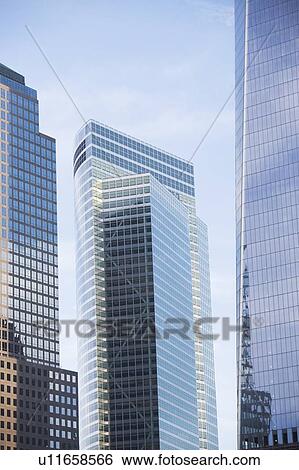 Stock Photograph - Usa, New York State, New York City, high section of skyscrapers. Fotosearch