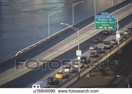 USA, New York State, New York City, highway with cars View Large Photo Image Stock Photography - USA, New York State, New York City, highway with cars. Fotosearch