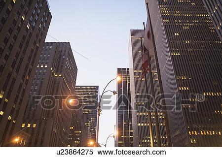 Stock Photography - USA, New York State, New York City, skyscrapers on 6th avenue. Fotosearch