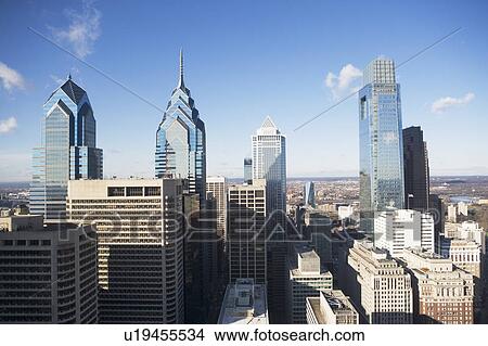 Picture - USA, Pennsylvania, Philadelphia, skyscrapers. Fotosearch