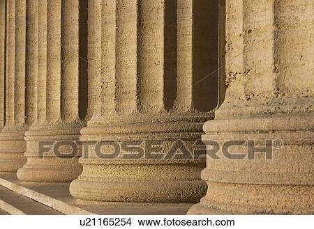 Picture - USA, Pennsylvania, Philadelphia, close-up of Philadelphia Museum Of Art colonnade. Fotosearch