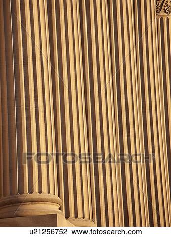 Stock Image - USA, Tennessee, Nashville, State Capitol Building, Close up of columns. Fotosearch
