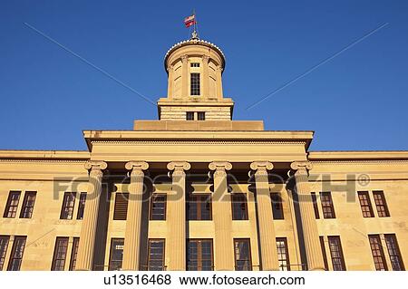 USA, Tennessee, Nashville, State Capitol Building against blue sky View Large Photo Image Stock Photo - USA, Tennessee, Nashville, State Capitol Building against blue sky. Fotosearch