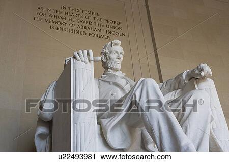 Stock Image - USA, Washington DC, low angle view of Lincoln memorial. Fotosearch