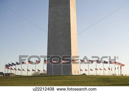 USA, Washington DC, washington monument surrounded by flags View Large Photo Image Stock Photo - USA, Washington DC, washington monument surrounded by flags. Fotosearch