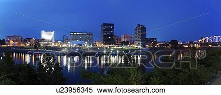 USA, West Virginia, Charleston, Panoramic cityscape at night View Large Photo Image Stock Photography - USA, West Virginia, Charleston, Panoramic cityscape at night. Fotosearch