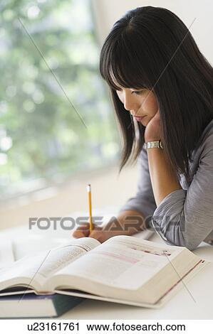 Woman studying View Large Photo Image Stock Image - Woman studying. Fotosearch