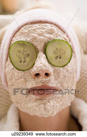 Woman with facial mask View Large Photo Image Stock Photo - Woman with facial mask. Fotosearch