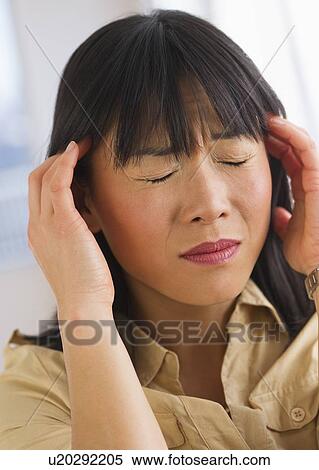 Woman with headache View Large Photo Image Stock Photography - Woman with headache. Fotosearch