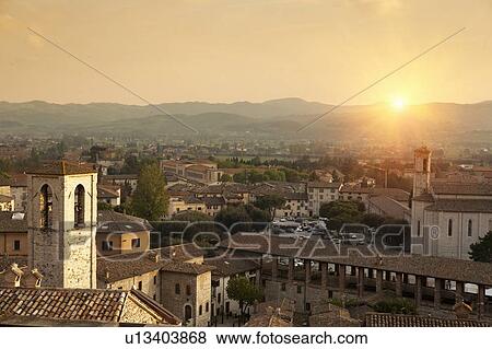 Aerial view of city in rural landscape View Large Photo Image Stock Photo - Aerial view of city in rural landscape. Fotosearch