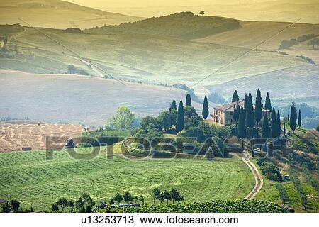 Aerial view of house in rural landscape View Large Photo Image Stock Image - Aerial view of house in rural landscape. Fotosearch
