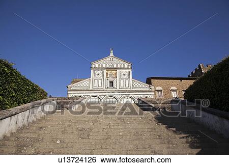 Stock Photograph - Building viewed from bottom of stairs. Fotosearch