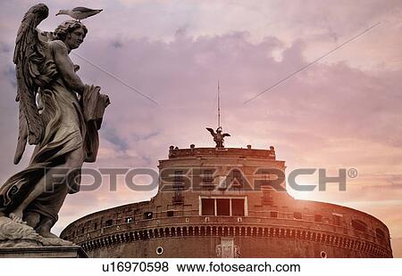 Castel SantAngelo and ornate building View Large Photo Image Stock Photo - Castel SantAngelo and ornate building. Fotosearch