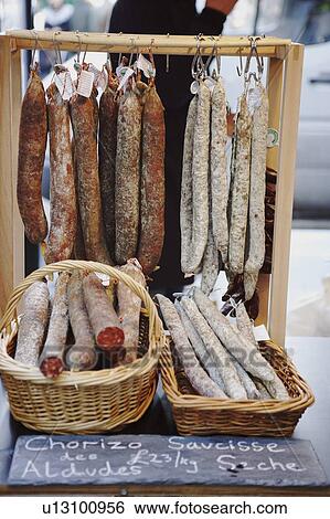 Stock Photograph - Chorizo sausages for sale. Fotosearch
