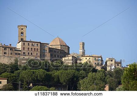Stock Photo - City walls on rural hillside. Fotosearch